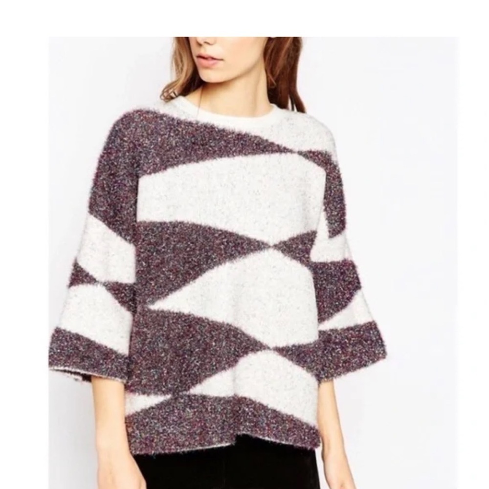Anthropologie Moth Geo Sparkle Sweater Size Small